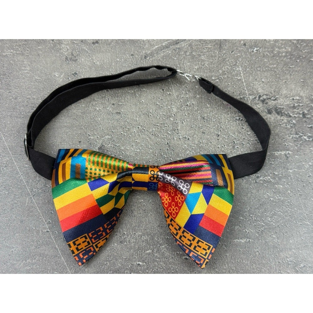 Handmade Men's African Print Kente Bow‎ Tie  Pre-tied Colorful